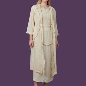 VTG SPENCER ALEXIS 1990s Metallic Gold Three Piece Longline Skirt Set